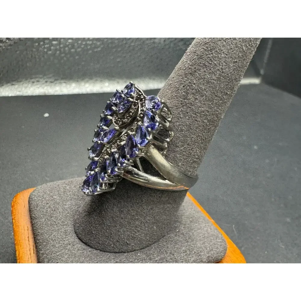 STS Chuck Clemency 925 Sterling Silver Tanzanite Gemstone Ring Size 10